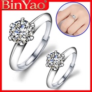 【BY】Fashion Imitation Moissanite Ring 0.5ct 1ct 2ct Classic Six-prong Round Cut Women Ring Jewelry A
