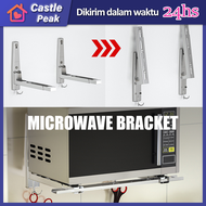 Rak Microwave Dinding Dapur Stainless Steel Gantung Yang Oven Rak Kitchen Rack Tempat