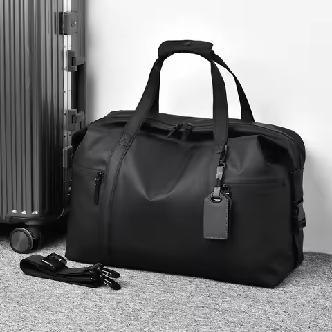 Men's Gym Bag - Black Adjustable Shoulder Strap Duffel Bag for Gym, Travel and Sports Lovers, Fitnes