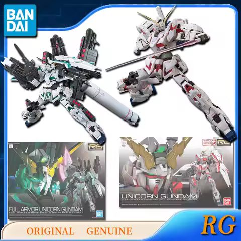 Bandai Original Genuine RG FULL ARMOR UNICORN GUNDAM Anime Action Figures Toys for Boys Girls Kids G