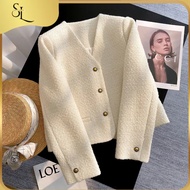 Luxurious white Sellena tweed evening gown, elegant Korean style minimalist design evening gown - AK