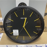 [TimeYourTime] Seiko Clock QXA476Y Quiet Sweep Black Analog Yellow Needle Quartz Wall Clock QXA476