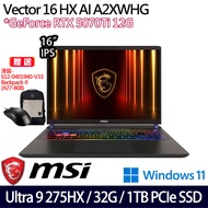 《MSI 微星》Vector 16 HX AI A2XWHG-268TW(16吋QHD+/U9 275HX/32G/1TB/RTX5070Ti)