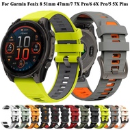 22mm 26mm Quickfit Silicone Strap For Garmin Fenix 8 Epix Pro Gen 2 7 7X 6 6X 5X Descent G1 Mk2 MK3i