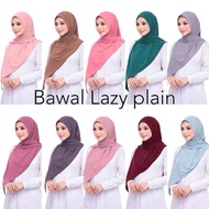 NEW TUDUNG BAWAL INSTANT PLAIN LAZY MOSSCREPE MALAS SUKAN TUDUNG JOGGING IRONLESS PINLESS🌹💯