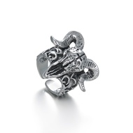 Cincin Kepala Kambing Premium / Cincin Pria Bentuk Kepala Kambing Domba Unik Keren / Cin Cin Dewa Te