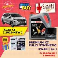 Bosch Engine Oil 5W40 Fully Synthetic Original Minyak Hitam Kereta Perodua Alza 2022 - New Baru Miny