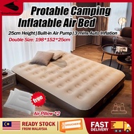 SALE🔥Inflatable Air Bed Foldable Camping Air Bed Double Size With Pump Air Mattress for Travel Campi