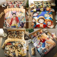 One piece anime characters bedsheet set cadar single queen king with quilt cover