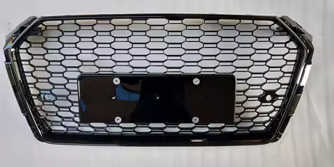 Front Sport Honeycomb Hood Racing Grill Gloss Black for Audi A4 B9 S4 Sline 2017-2019 Car Styling Ac