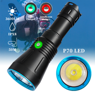 100M Professional Diving Flashlight Rechargeable torchlight waterproof flashlight super bright flash