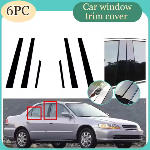 Fit For Honda Accord CF8 CG1/2/3/4/5/6 1998-2002 Glossy Black Pillar Post Door Window Column BC Trim