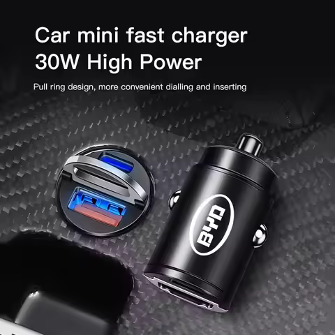 Car Quick Charger Type-C USB Port Cigarette Converter Plug For BYD Tang F3 E6 Atto3 Yuan Plus Song M