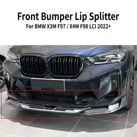 Front Bumper Lip Splitter Chin Spoiler For BMW X3M F97 X4M F98 LCI 2022+ Car Exterior Refit Replacem