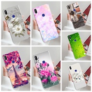 Casing Vivo V11i 1806 Phone Case Flower Floral Printed Silicone Soft Back Cover Vivo V11i V 11i Vivo