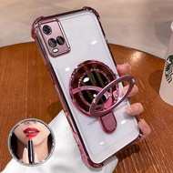 TTCE Phone Case VIVO Y21 Y21s Y21a Y21t Y33s 4G Phone Case Camera Protective Cover Car Mirror Bracke