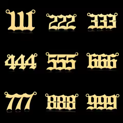 10pcs/lot 316 Stainless Steel Angel Number 111-999 DIY Connector for Necklace Making Wholesale 333 4