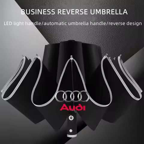 Car Led Light Automatic Folding Windproof Sunshade Umbrella for Audi Q2 Q3 Q3 Q4 Q5 Q6 Q7 Q8 S6 SQ2 