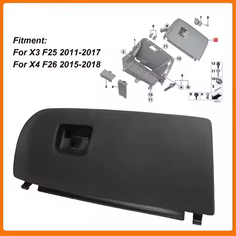 Dash Glove Box Door Lid Glove Box Lid Car Glove Box Lid 51166839000 Black Front Smooth Opening Dash 