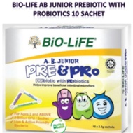 [exp: 8/26] Bio-Life AB Junior Pre & Pro Kids 10's |Probiotic & Prebiotic, cirit birit, sembelit |