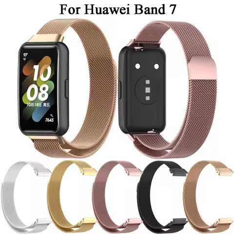 Milanese Loop Watch Band Replacement Metal Strap For Huawei Band 7 Band7 Stainless Steel Bracelet Sm