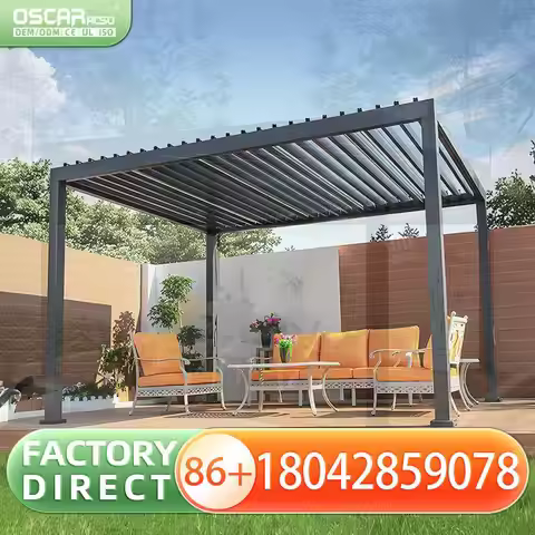 3x3 3x4 3x5 3x6 4x3 4x4 4x5 4x6 5x3 5x4 Outdoor Aluminum Motorized Bioclimatic Louvered Roof With Sc