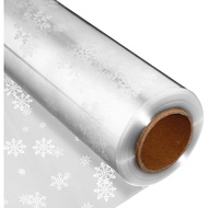 Toyvian Clear Cellophane Wrap Roll: Width 33.9 Inches Length 98.4 Feet| 3 Mil Thicken Christmas Snow