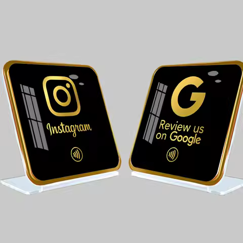 NFC Google Review Sign Acrylic Social Media Signs For Your Business Retail Store Decors