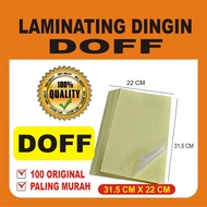 Plastik Laminasi Dingin A4+ isi 20 lembar - Motif DOFF ( Sticker Bening Transparant Pelapis Kertas F