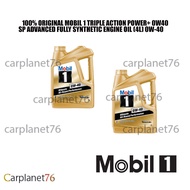 100% ORIGINAL MOBIL 1 TRIPLE ACTION POWER+ 0W40 SP ADVANCED FULLY SYNTHETIC ENGINE OIL (4L) 0W-40