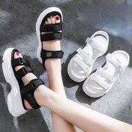 (Ready Stock) Ulzzang Sepatu Sandal Wanita Musim Panas Pelajar Sendal Open Toe Korea Beach Sport San