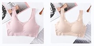 2 ice silk bra seamless female soft thin underwear sleep vest chest underwear and sleeping clothes bra (Bands Size : X-Large, Color : B1E0N)
