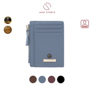 Jack Studio Natasha Leather Ladies Card Holder with Zip Credit Card Case Mini Wallet Purse Woman - J