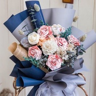 藍色花束/鈔票花束/鈔票玫瑰花束/有錢花/錢花束/生日花束/禮物