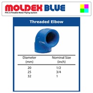 (Per Pack) Moldex BLUE THREADED ELBOW (PVC-U Potable Water Piping System Fittings)