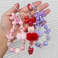Cartoon Cartoon Doll Beaded Mobile Phone Chain Fur Ball Phone Case Hanging Chain Camera Ornaments Ha