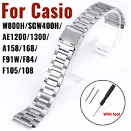18mm for Casio W800h AE1200 F91W Stainless Steel Watch Strap Metal Watchband Universal Strap Ultra-t