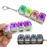 Keyboard Transparent Decompression Toys 4 Keys Keyboard Clicker Toy with LED Light Keyboard Fidget T