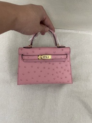 只有兩個💯Hermes mini Kelly二代 鴕鳥皮