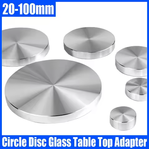 2/4PC Aluminum Circle Disc Glass Table Top Adapter Round Table Feet Pad Furniture Leg Pad For Glass 