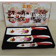 Knife / Pisau Set Zuko Motif Bunga 3 pcs