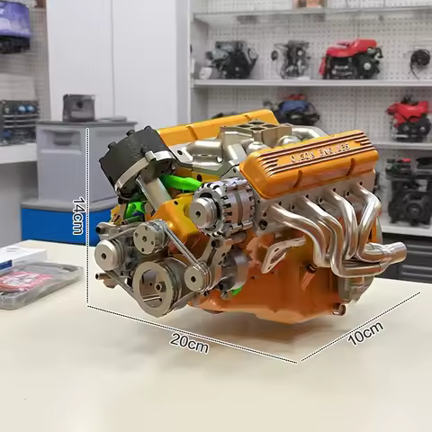 Binray Cison V8 Engine Kit Gas Small-Block Engine Model Kits Mini Build Your Own Stem Cison Running 