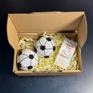 Handmade wool soccer keychain