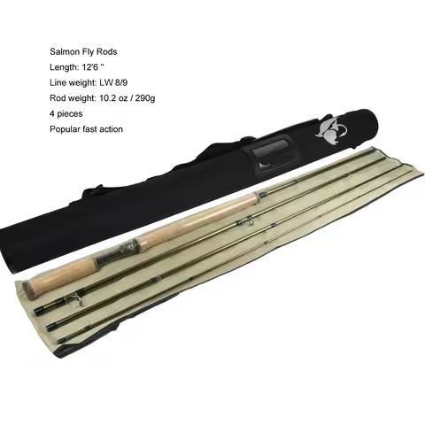 Aventik 12.6ft 13.7ft 14.8ft Double Hand Spey Rod Fly Fishing Rod Fishing Pole Salmon Fishing Cane