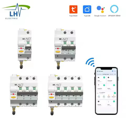 MCB Tuya WIFI Intelligent Circuit Breaker Switch Remote Control Automatic Reclosing Function Smartli