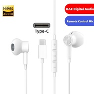 USB C Earphone Earpiece HiFi Stereo Digital DAC In-Ear Headphones With Mic Volume Control Type-C Wired Headset For iPhone 15 Pro Max/ 15 Plus/ iPad Pro/ Samsung Galaxy S24 Ultra/ S23 Ultra/ S22 Ultra/ S21 S20 Note 20 Huewei Xiaomi
