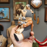 STORYTELLER 1960s American Indian Prewy Brothers Handmade Many Sons Duofu Pottery Ornaments 3 Sons