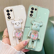 Casing OPPO A74 F19S Case OPPO A95 A94 Cover OPPO F19 Pro Plus Case OPPO Reno5 F Case OPPO Reno5 Lite Case OPPO A54 Silicone Soft Shell Cartoon Anime Cute Bear Stand Phone Case