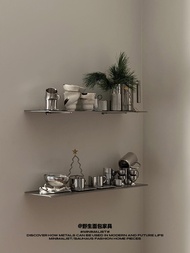 Minimalist One-Board Wall-Mounted Storage Rack Partition Stainless Steel Bauhaus Style Home Furnitur