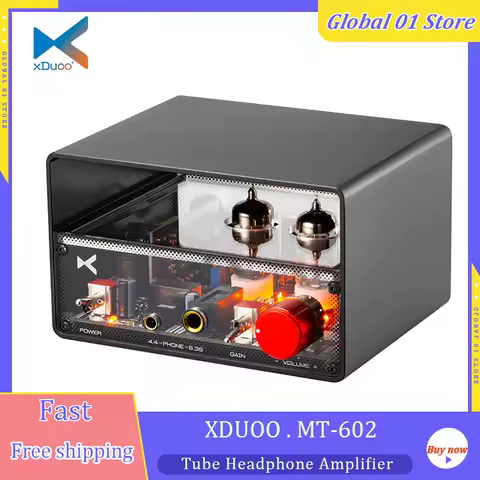 XDUOO MT-02 New Dual 6J1 Tube Headphone Amplifer 1500mW Class A Amp 4.4 6.35mm Output RCA Preamp
